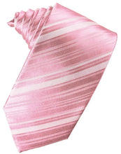 Load image into Gallery viewer, Cardi Self Tie Coral Striped Satin Necktie