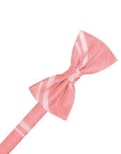 Load image into Gallery viewer, Cardi Pre-Tied Coral Reef Striped Satin Bow Tie