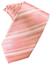 Load image into Gallery viewer, Cardi Self Tie Coral Reef Striped Satin Necktie