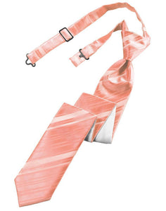 Cardi Pre-Tied Coral Reef Striped Satin Skinny Necktie