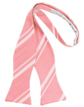 Load image into Gallery viewer, Cardi Self Tie Coral Reef Striped Satin Bow Tie