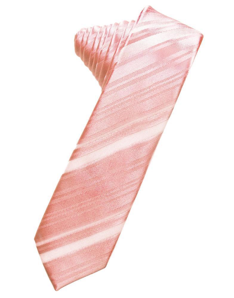 Cardi Self Tie Coral Reef Striped Satin Skinny Necktie