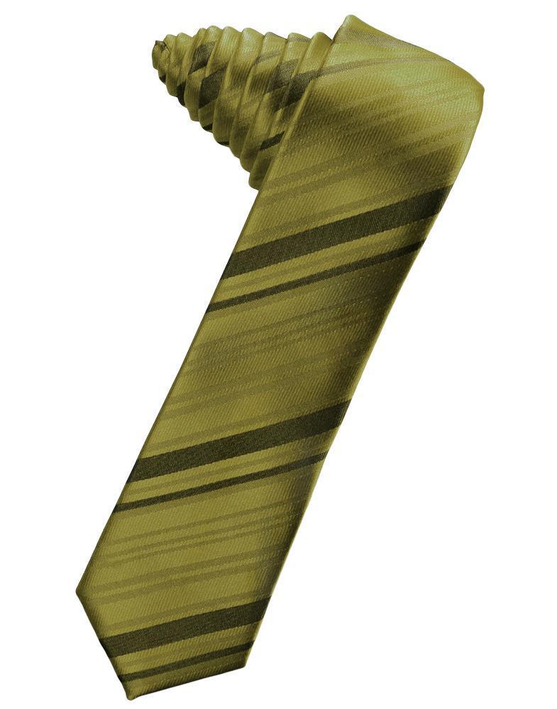 Cardi Self Tie Fern Striped Satin Skinny Necktie