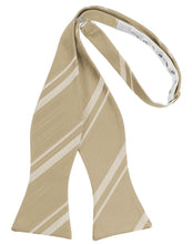 Load image into Gallery viewer, Cardi Self Tie Golden Striped Satin Bow Tie