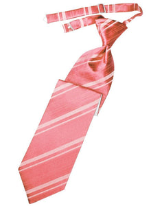 Cardi Pre-Tied Guava Striped Satin Necktie