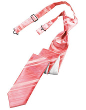 Load image into Gallery viewer, Cardi Pre-Tied Guava Striped Satin Skinny Necktie