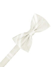 Load image into Gallery viewer, Cardi Pre-Tied Ivory Striped Satin Bow Tie