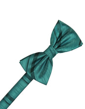 Load image into Gallery viewer, Cardi Pre-Tied Jade Striped Satin Bow Tie