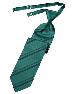 Cardi Pre-Tied Jade Striped Satin Necktie