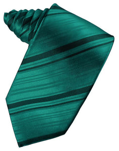 Cardi Self Tie Jade Striped Satin Necktie