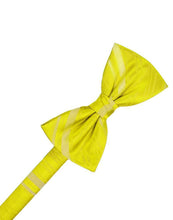 Load image into Gallery viewer, Cardi Pre-Tied Lemon Striped Satin Bow Tie