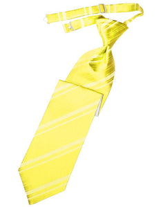 Cardi Pre-Tied Lemon Striped Satin Necktie