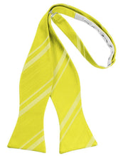 Load image into Gallery viewer, Cardi Self Tie Lemon Striped Satin Bow Tie