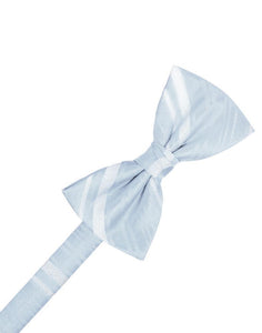 Cardi Pre-Tied Light Blue Striped Satin Bow Tie