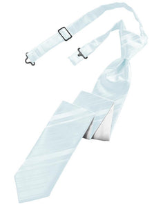 Cardi Pre-Tied Light Blue Striped Satin Skinny Necktie