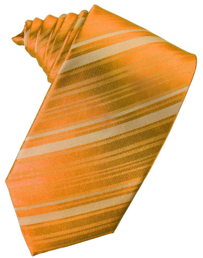 Cardi Self Tie Mandarin Striped Satin Necktie