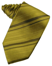 Load image into Gallery viewer, Cardi Self Tie New Gold Striped Satin Necktie