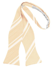 Load image into Gallery viewer, Cardi Self Tie Peach Striped Satin Bow Tie