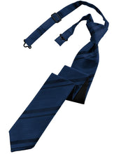 Load image into Gallery viewer, Cardi Pre-Tied Peacock Striped Satin Skinny Necktie