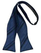 Load image into Gallery viewer, Cardi Self Tie Peacock Striped Satin Bow Tie