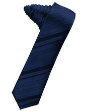 Load image into Gallery viewer, Cardi Self Tie Peacock Striped Satin Skinny Necktie