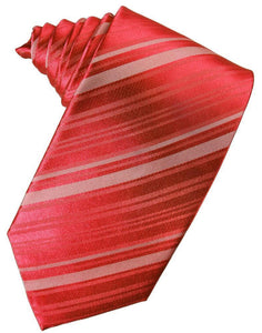 Cardi Self Tie Persimmon Striped Satin Necktie
