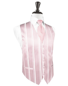 Cardi Pink Striped Satin Tuxedo Vest