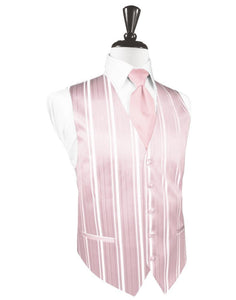 Cardi Pink Striped Satin Tuxedo Vest