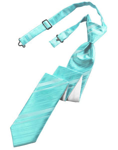Cardi Pre-Tied Pool Striped Satin Skinny Necktie