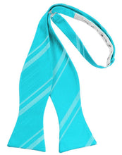 Load image into Gallery viewer, Cardi Self Tie Pool Striped Satin Bow Tie