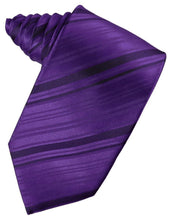 Load image into Gallery viewer, Cardi Self Tie Purple Striped Satin Necktie