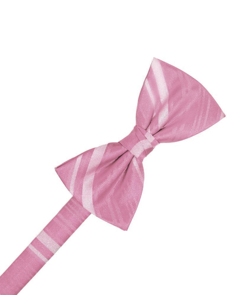 Cardi Pre-Tied Rose Petal Striped Satin Bow Tie