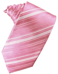 Cardi Self Tie Rose Petal Striped Satin Necktie