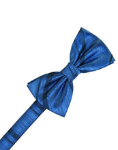 Load image into Gallery viewer, Cardi Pre-Tied Royal Blue Striped Satin Bow Tie