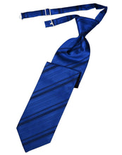 Load image into Gallery viewer, Cardi Pre-Tied Royal Blue Striped Satin Necktie