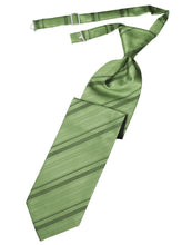 Load image into Gallery viewer, Cardi Pre-Tied Sage Striped Satin Necktie