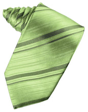 Load image into Gallery viewer, Cardi Self Tie Sage Striped Satin Necktie