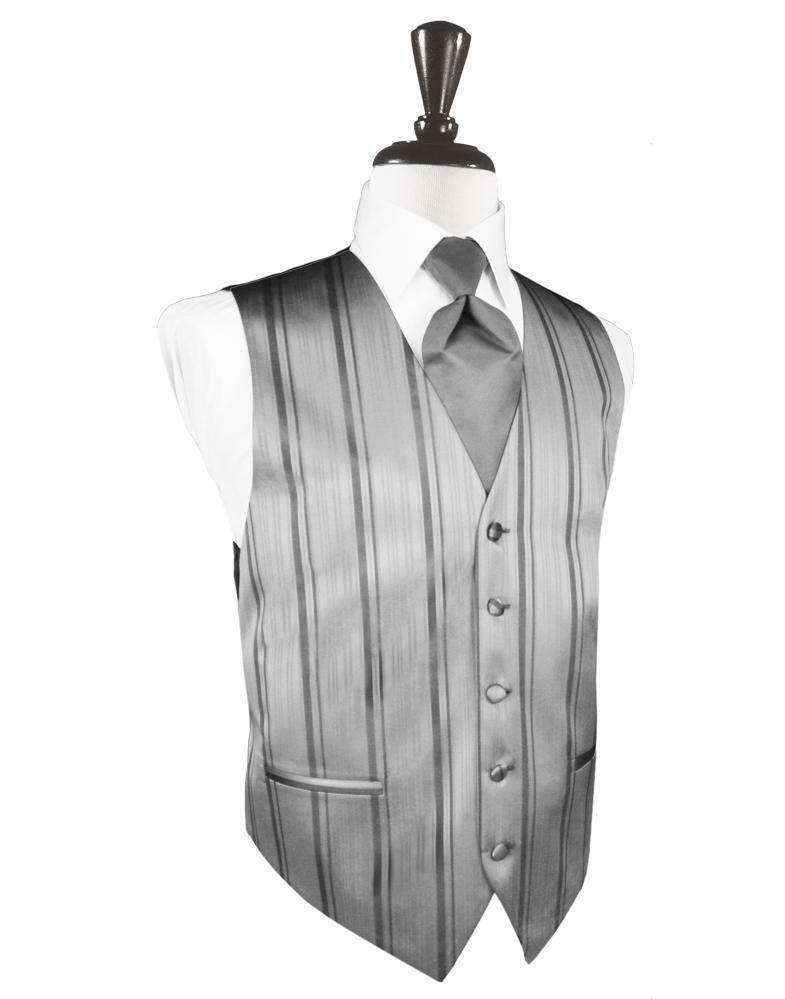 Cardi Silver Striped Satin Tuxedo Vest