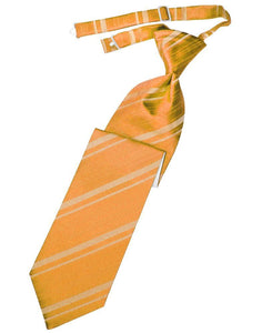 Cardi Pre-Tied Tangerine Striped Satin Necktie