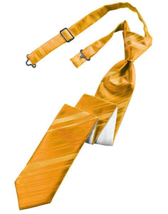 Cardi Pre-Tied Tangerine Striped Satin Skinny Necktie