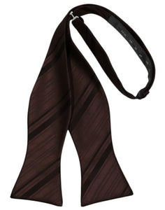 Cardi Self Tie Truffle Striped Satin Bow Tie