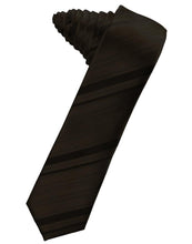 Load image into Gallery viewer, Cardi Self Tie Truffle Striped Satin Skinny Necktie
