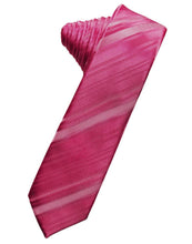 Load image into Gallery viewer, Cardi Self Tie Watermelon Striped Satin Skinny Necktie