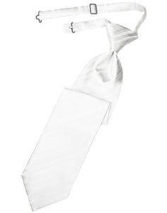 Cardi Pre-Tied White Striped Satin Necktie