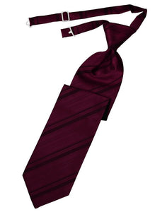Cardi Pre-Tied Wine Striped Satin Necktie