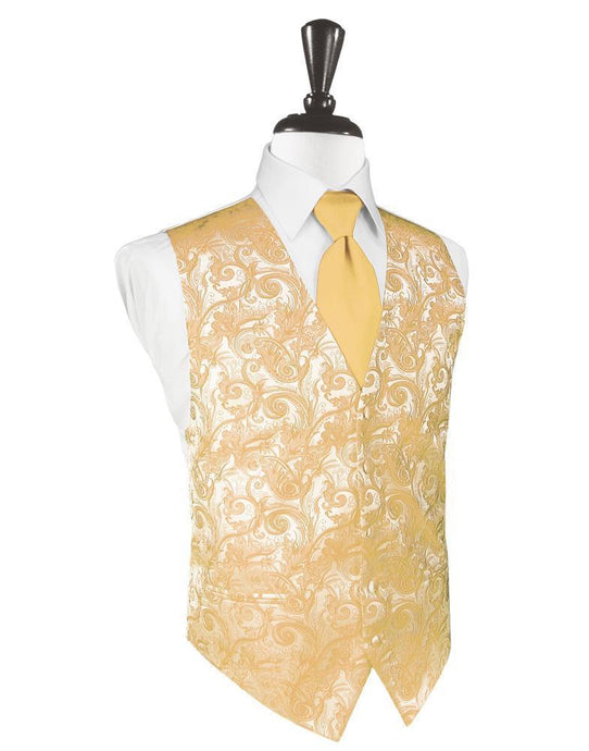 Cardi Apricot Tapestry Tuxedo Vest