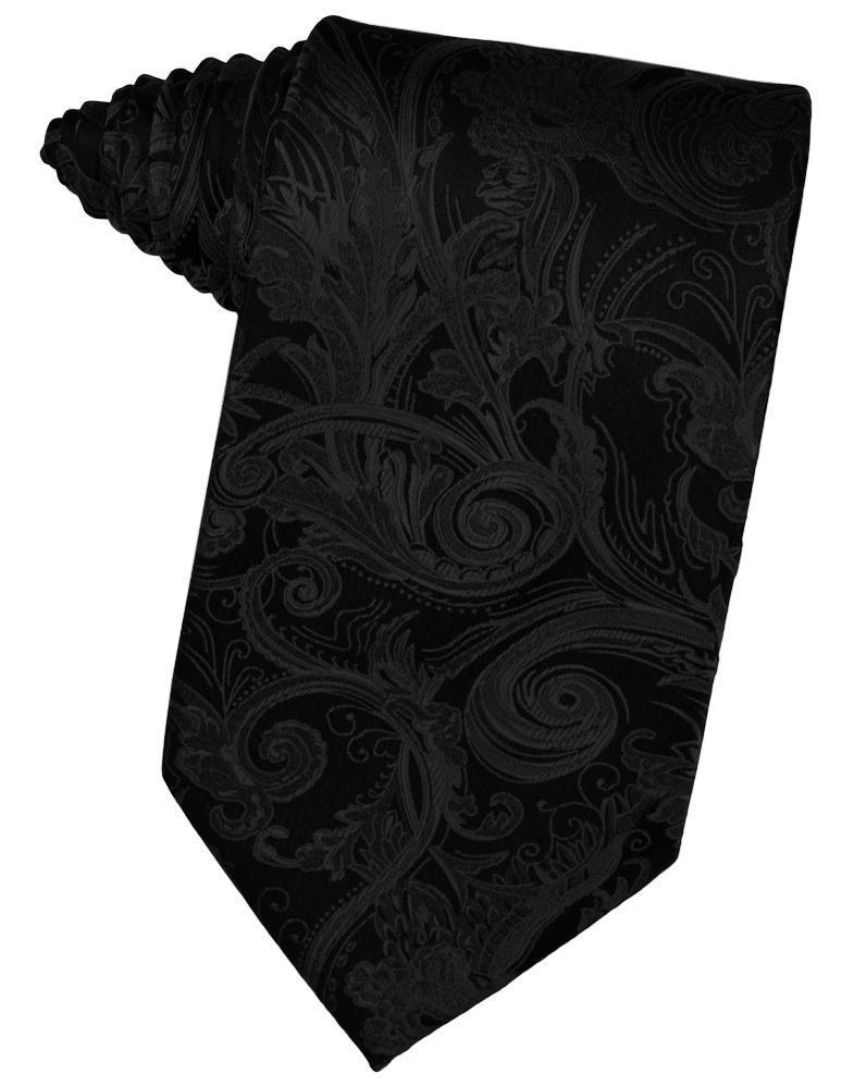 Cardi Self Tie Black Tapestry Necktie