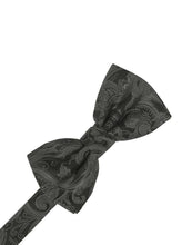 Load image into Gallery viewer, Cardi Pre-Tied Charcoal Tapestry Bow Tie