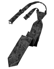 Load image into Gallery viewer, Cardi Pre-Tied Charcoal Tapestry Skinny Necktie