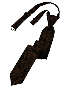 Cardi Pre-Tied Chocolate Tapestry Skinny Necktie